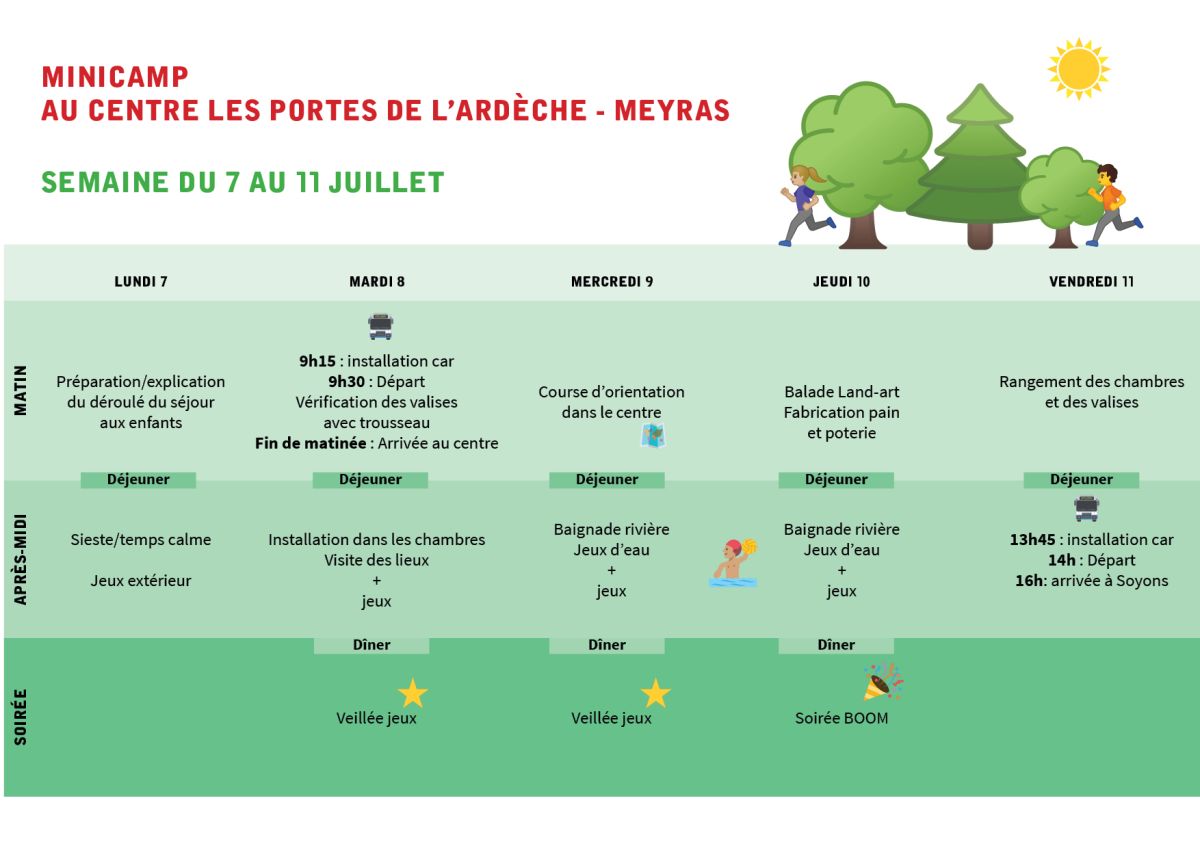 Planning Mini Camp à Meyras